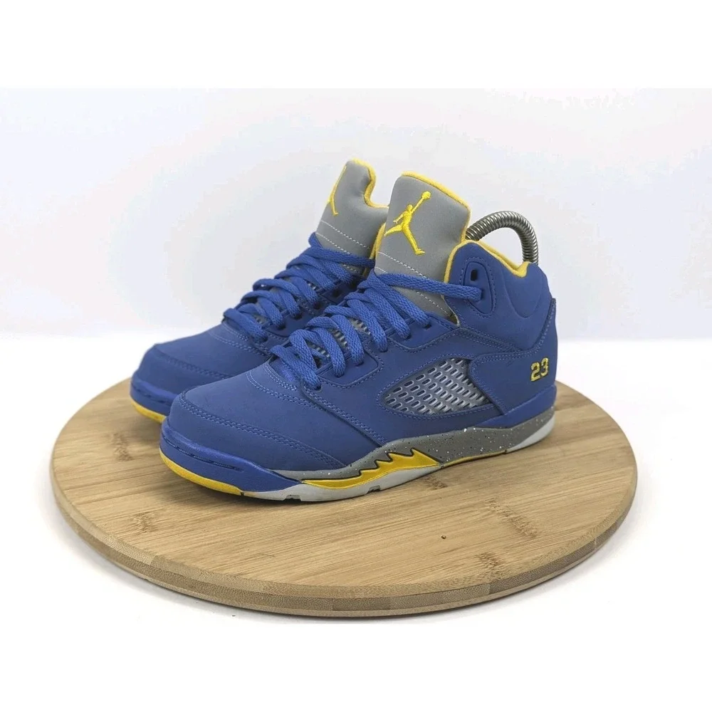 Nike Air Jordan 5 Retro Boys 3Y Shoes Racer Blue Yellow Youth GS Sneakers School